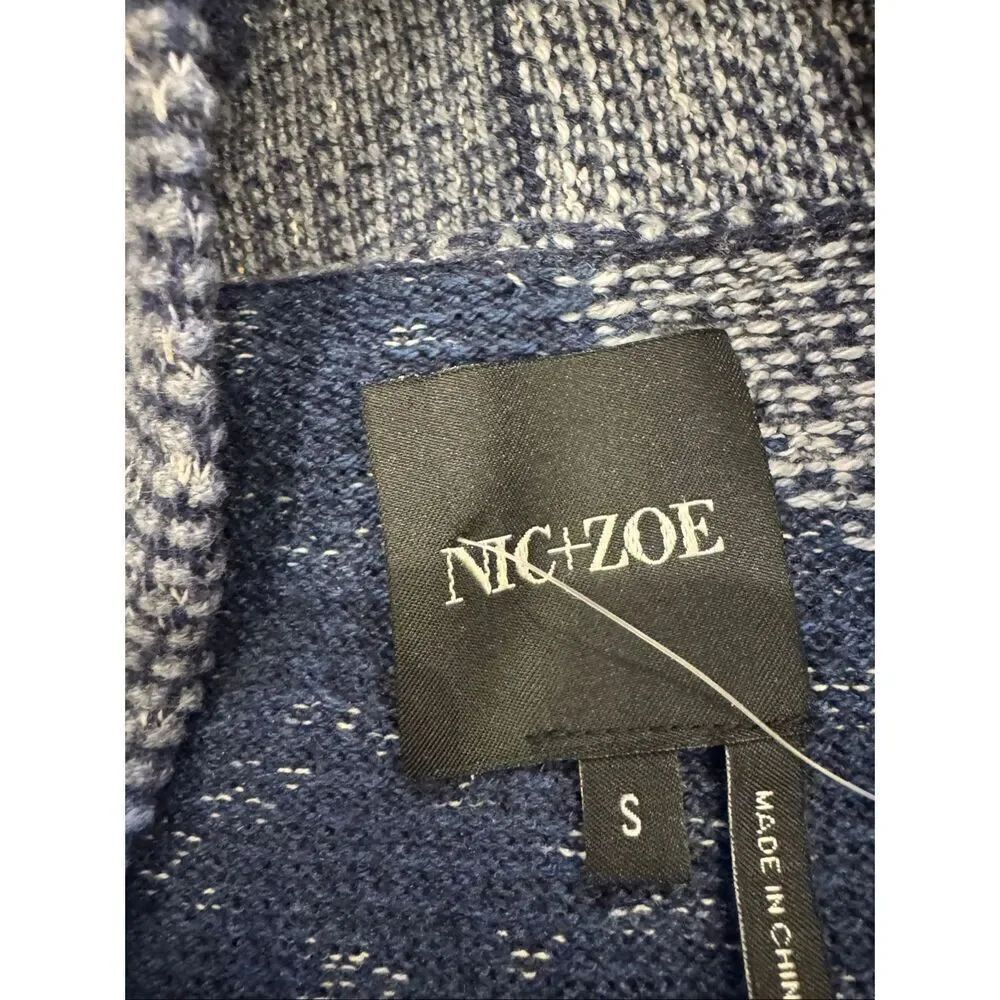 Woman’s Nic + Zoe cotton blend cardigan blue size S - Picture 4 of 5